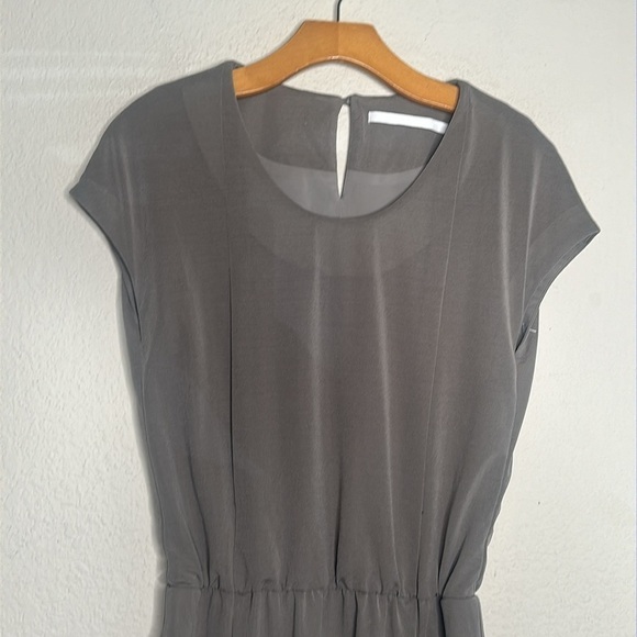 NWOT BLACK by Moussy Pintuck Boat Neck Cap Sleeve Mini Dress Khaki Sz 1 (US S) - Picture 6 of 14
